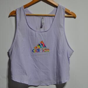 Adidas Pride Tech Crop Top Purple Tint Size XL